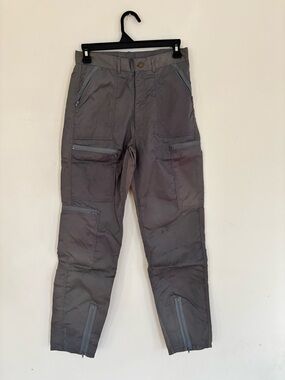 Foreign Intrigue Youth Gray Nylon Cargo Pants | Size 18 | Zip Pockets